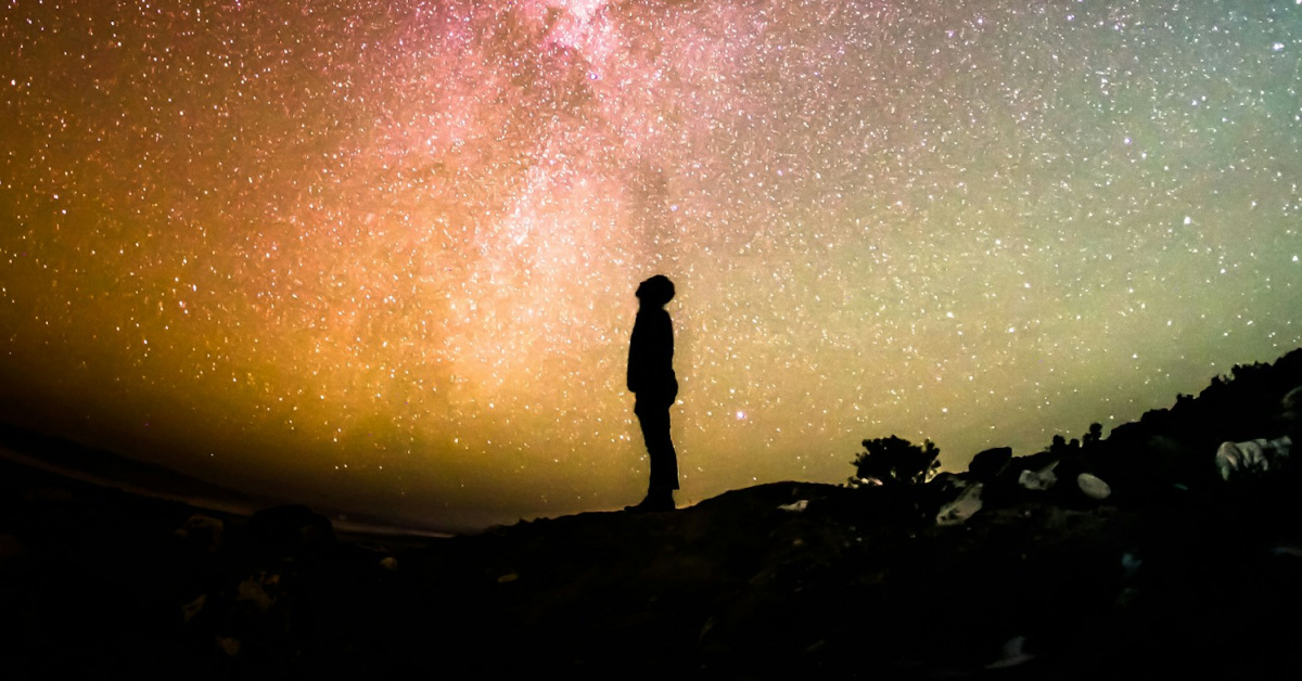 Man gazing at the stars