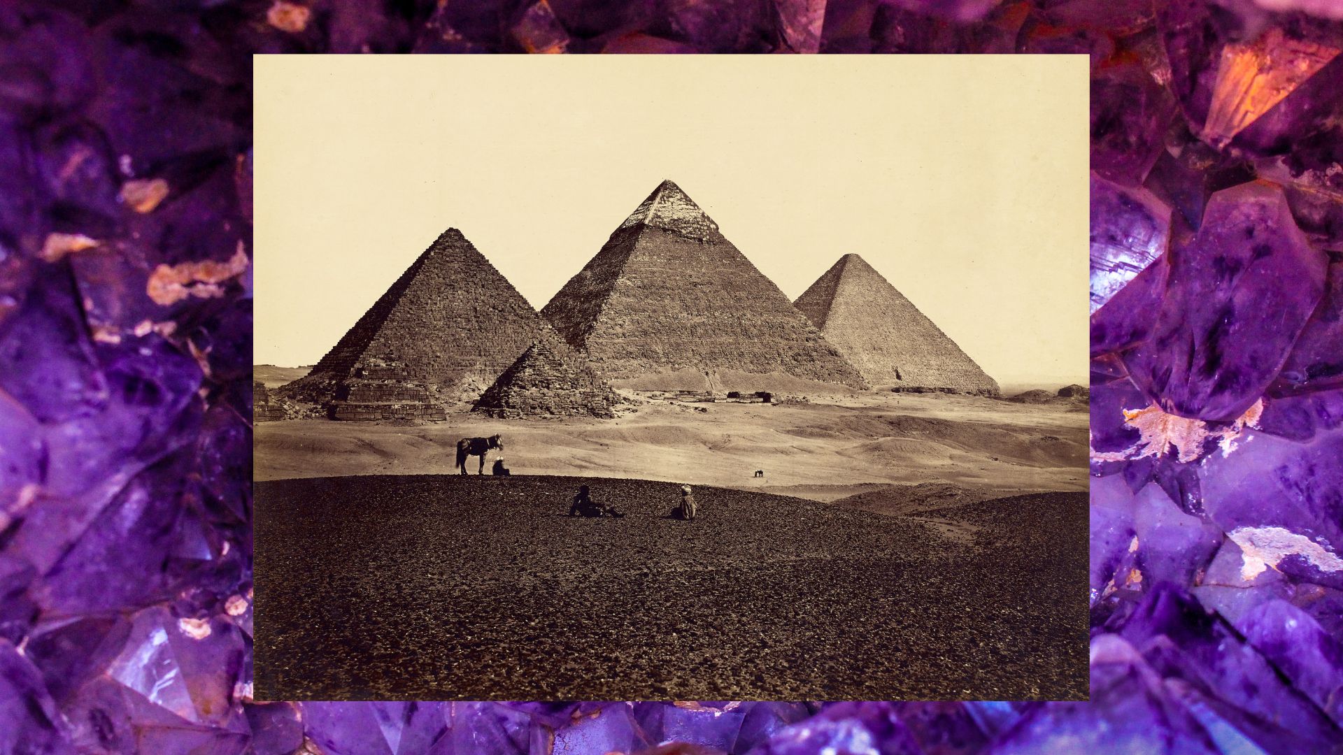 The Pyramids of Giza from the Southwest by Francis Frith public domain image from Getty Museum