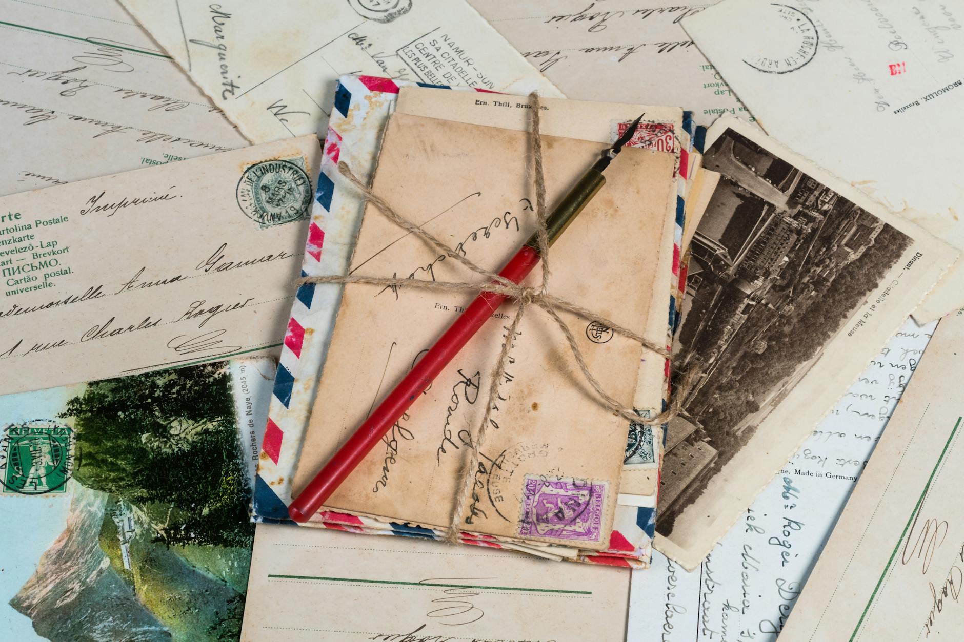Vintage envelopes, postcards and letters